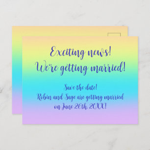 Postal De Anuncios El magnífico Boda pastel arcoiris salva la fecha