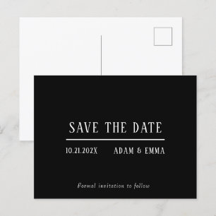 Postal De Anuncios El negro y blanco Minimalista moderno ahorran la f