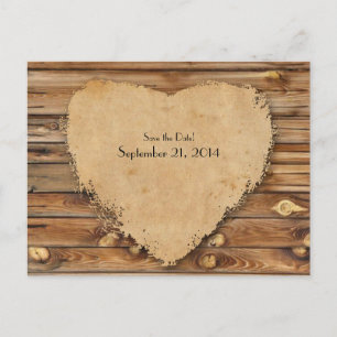 Postal De Anuncios El pergamino de madera manchado el corazón salva l