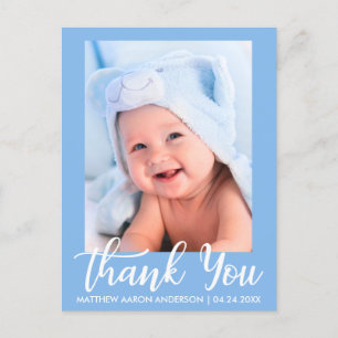 Postal De Anuncios El recién nacido le agradece azul