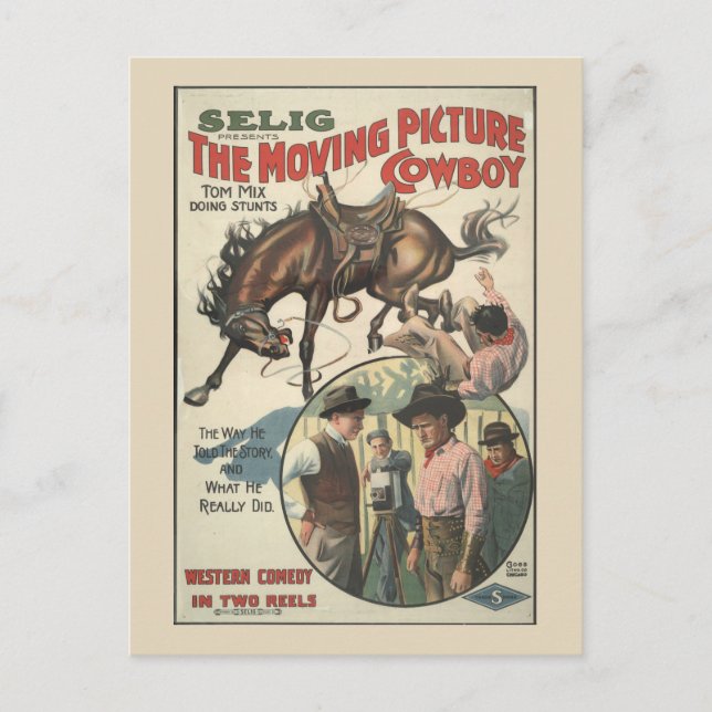 Postal De Anuncios El vaquero de la imagen en movimiento (Anverso)