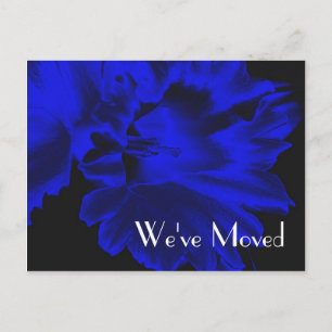 Postal De Anuncios Electric Blue Daffodil New Address Floral Postcard