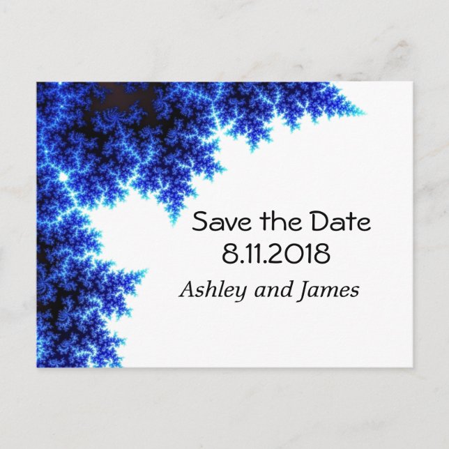 Postal De Anuncios Electric Blue Save the Date (Anverso)
