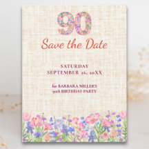 Elegant 90th Birthday for Her - Pink Flowers