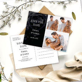 Postal De Anuncios Elegant Midnight Rose Photo Wedding Save the Date
