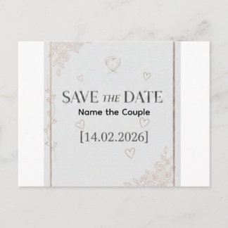 Postal De Anuncios Elegant Rose Gold Save the Date Announcement Postc