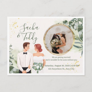 Postal De Anuncios Elegant Script Wedding Photo Save the Date