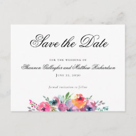 Postal De Anuncios Elegante acuarela Floral Wedding Save the Date