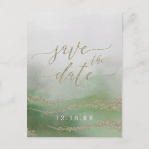 Postal De Anuncios Elegante acuarela Foliage Wedding Save the Date