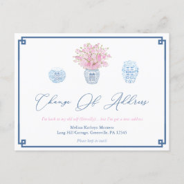 Postal De Anuncios Elegante Azul Marino Rosa Divorcio Cambio De Direc