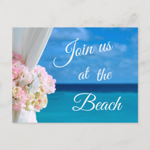 Postal De Anuncios Elegante Blue Ocean Beach Summer Save the Date