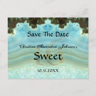 Postal De Anuncios Elegante Blue Sweet De Cristal 16 Salven La Fecha