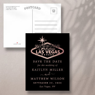 Postal De Anuncios Elegante Boda De Las Vegas Guardar La Fecha