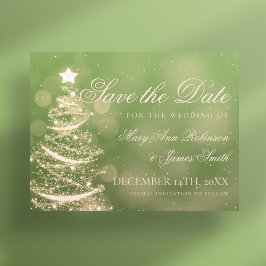 Postal De Anuncios Elegante Boda De Navidades De Oro Verde Salva La F