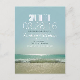 Postal De Anuncios Elegante boda en la playa Salven la fecha