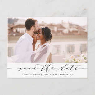 Postal De Anuncios Elegante boda guardar la fecha foto