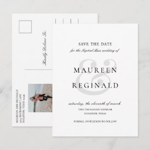 Postal De Anuncios Elegante Boda Tradicional Guardar la Fecha
