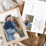 Postal De Anuncios Elegante Boho salva la foto de fecha Minimalista<br><div class="desc">Boda Boho Terracotta Salven las tarjetas de fecha que tienen una foto en el frente. Las tarjetas Save the Date contienen una moderna tipografía de escritura cursiva con letras a mano que son elegantes,  simples y modernas para usar después de la minimalista celebración del día de la boda.</div>