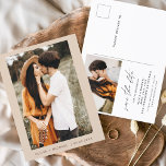 Postal De Anuncios Elegante Boho salva la foto de fecha Minimalista<br><div class="desc">Boda Boho Terracotta Salven las tarjetas de fecha que tienen una foto en el frente. Las tarjetas Save the Date contienen una moderna tipografía de escritura cursiva con letras a mano que son elegantes,  simples y modernas para usar después de la minimalista celebración del día de la boda.</div>