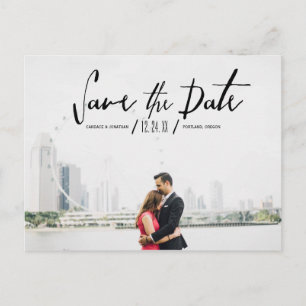 Postal De Anuncios Elegante Caligrafía Moderna Save the Date