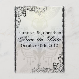 Postal De Anuncios Elegante Candil & Florituras Guarde la Fecha