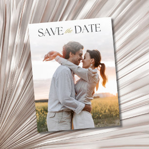 Postal De Anuncios Elegante Código QR de Foto para Boda Guardar la Fe