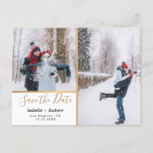 Elegante Collage de fotos Metallic Gold Salvar la 