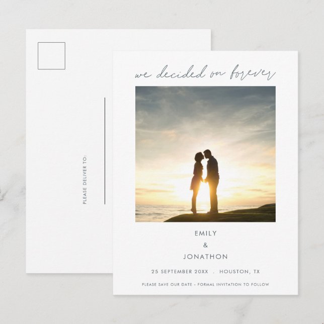 Postal De Anuncios Elegante con foto para siempre (Anverso / Reverso)