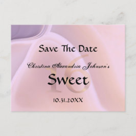 Postal De Anuncios Elegante Dulce Cristal Rosa 16 Salven La Fecha