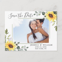 Postal De Anuncios Elegante Eucalyptus FOTO Wedding Save the Date