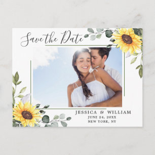Postal De Anuncios Elegante Eucalyptus FOTO Wedding Save the Date