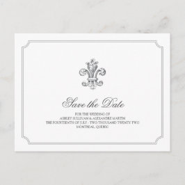 Postal De Anuncios Elegante Fleur de Lis Save the Date 2