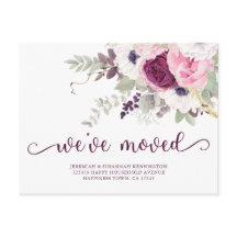 Elegante Floral Acuarela Nos hemos mudado Nueva Di