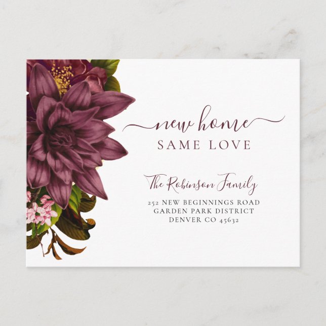 Postal De Anuncios Elegante floral botánico chic móvil (Anverso)