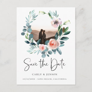 Postal De Anuncios Elegante foto de Wreath Save the Date