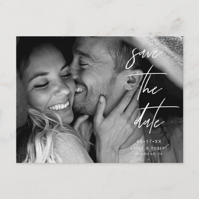 Postal De Anuncios Elegante foto en blanco y negro para guardar la fe (Anverso)