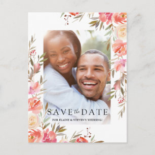 Postal De Anuncios Elegante Foto Floral Rosa Salmón para Salvar la Fe