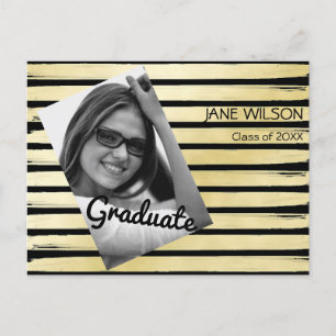 Postal De Anuncios Elegante foto personalizado Relieve metalizado de