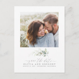 Postal De Anuncios Elegante fotografía romántica de Greenery para sal