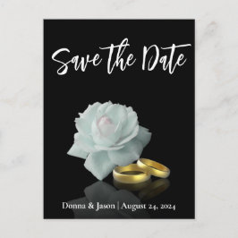 Postal De Anuncios Elegante guardar la fecha de la boda con anillos d