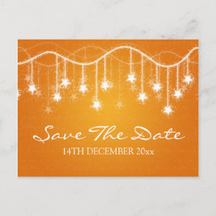 Postal De Anuncios Elegante Guardar la Fecha Estrellas Brillantes Nar