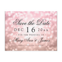 Elegante guardar la fecha Rosa Rubor Luces rosadas