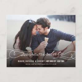 Postal De Anuncios Elegante guion de caligrafía Guarda la fecha de nu