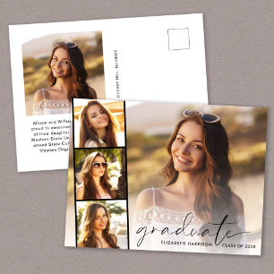 Postal De Anuncios Elegante guion foto tira graduación