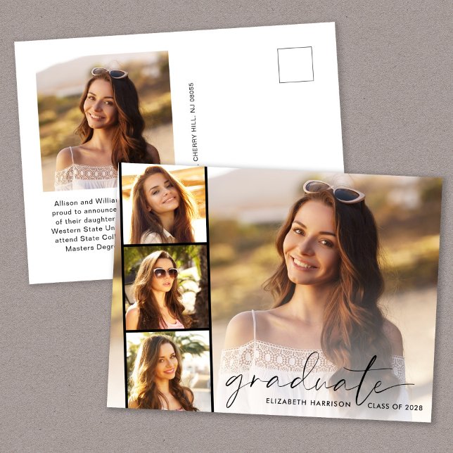 Postal De Anuncios Elegante guion foto tira graduación (Subido por el creador)