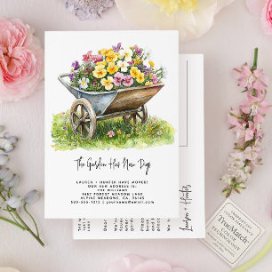 Postal De Anuncios Elegante jardín floral de acuarela móvil