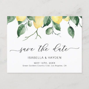 Postal De Anuncios Elegante Lemon Fruit Watercolor Boho Guardar La Fe