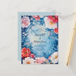 Postal De Anuncios Elegante marco floral Vintage Wedding Save the Dat