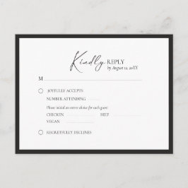 Postal De Anuncios Elegante Marco RSVP Moderno