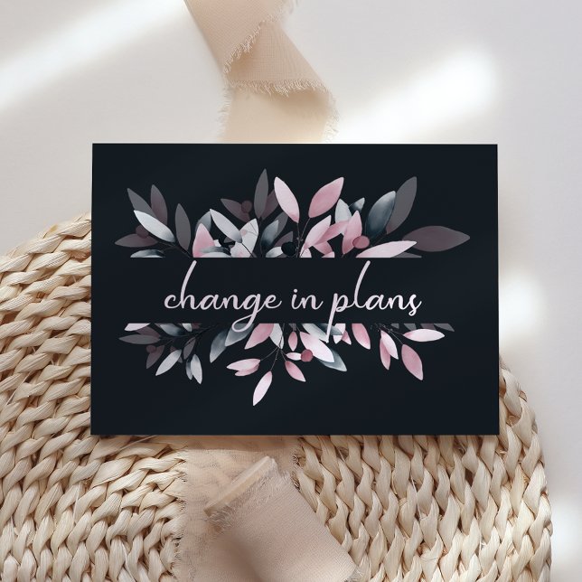 Postal De Anuncios Elegante Marina Rosa Suave Aquarela Cambio de Plan (Subido por el creador)